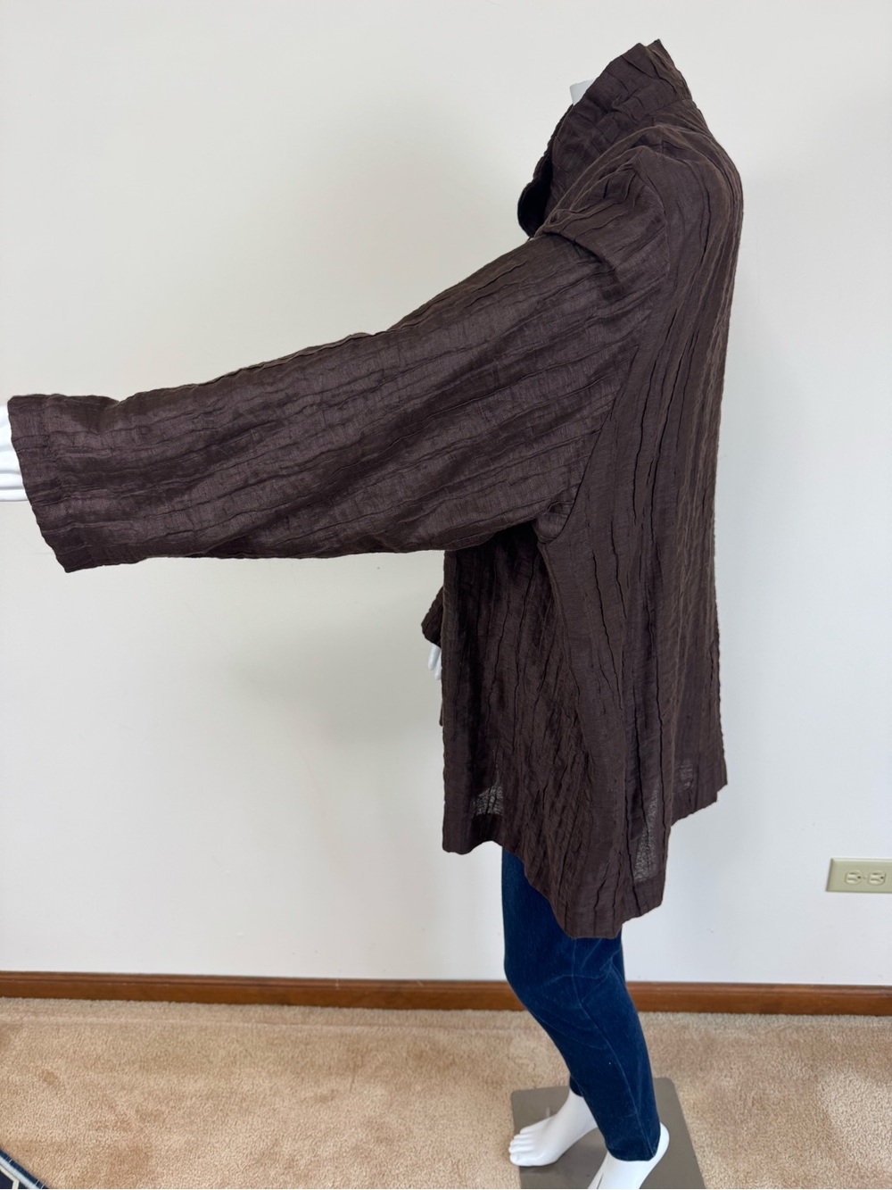 Eskandar Button Front Oversized Linen Shirt - Picture 5 of 14